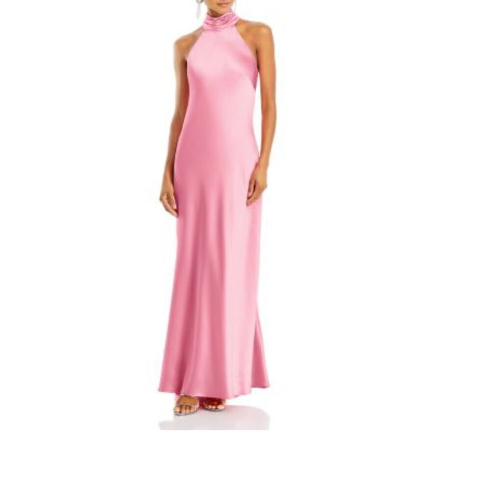 NWT AQUA Pink Sleeveless Satin Gown SZ 6